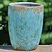 The Beach Chic Distressed Blue Turquoise Vase, Distressed Blue over Terracotta, 9 3/4” Tall, (25cm) By Whole House Worlds