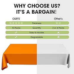 Pureegg Plastic Table Cloth Disposable 10 Pack, 54