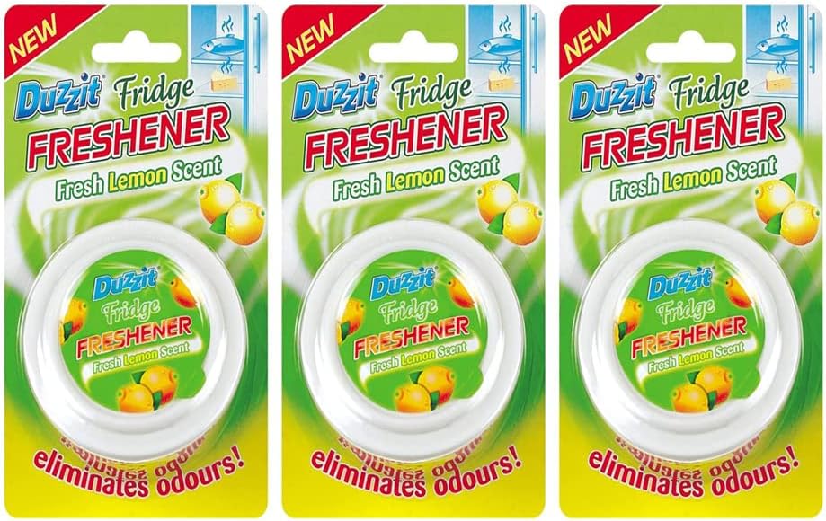 Duzzit Fridge Freshener 3 Pack Lemon Scent Fragranced Odour Neutraliser