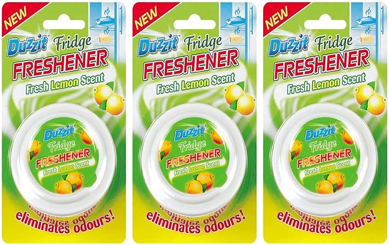 Duzzit Fridge Freshener 3 Pack Lemon Scent Fragranced Odour Neutraliser