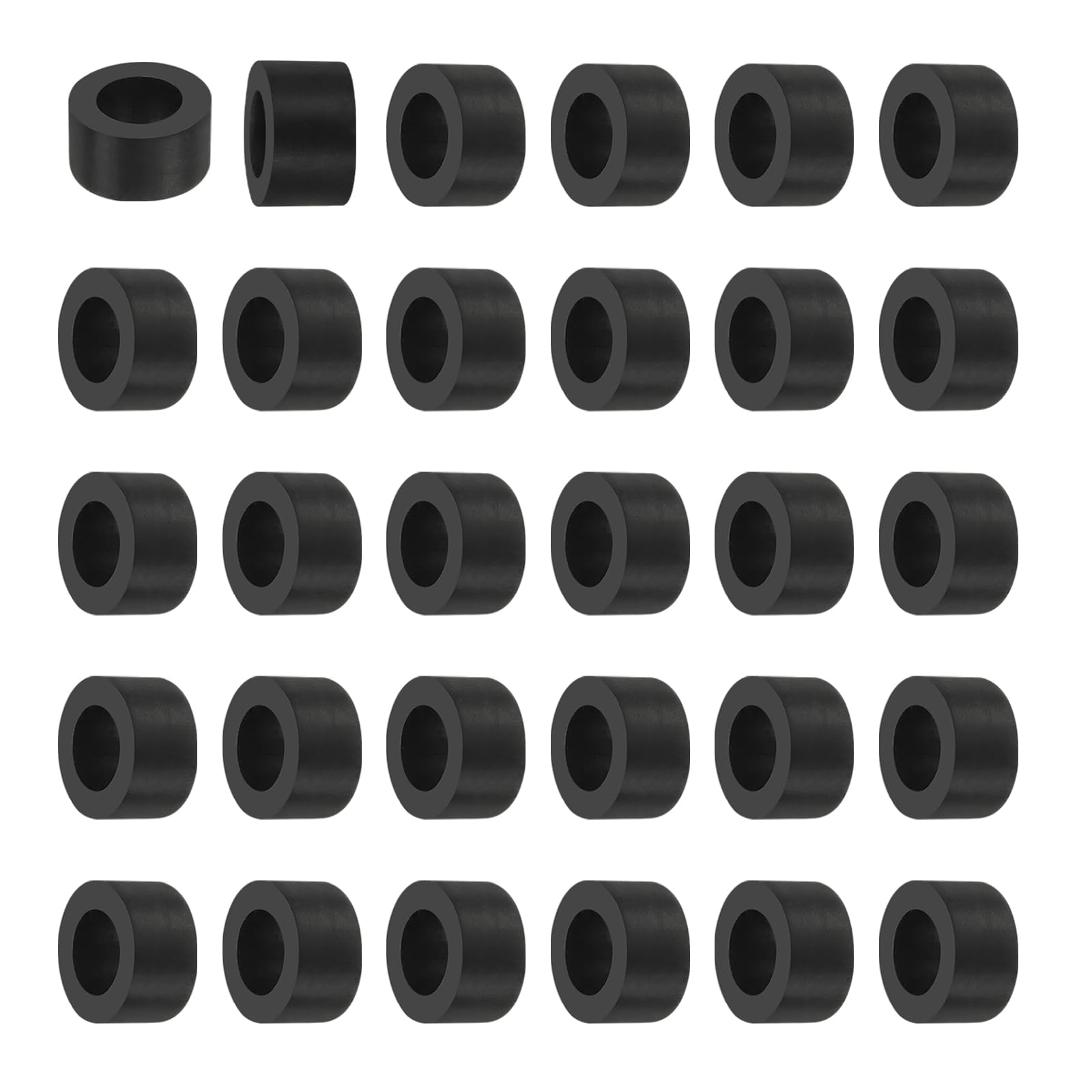 PATIKIL Multi Purpose Rubber Spacer, 30Pcs 6mm ID x 15mm OD x 8mm T Neoprene Round Anti-Vibration Isolation Pads Isolator Rubber Bushings Spacer Washer for HVAC Bolts Car Accessories