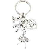 TTYY Elegant Ballet Dancer Pointe Shoe Keychain Cute Bag Charm Purse Accessory Car Keys Decor Gift for Women Mom sister