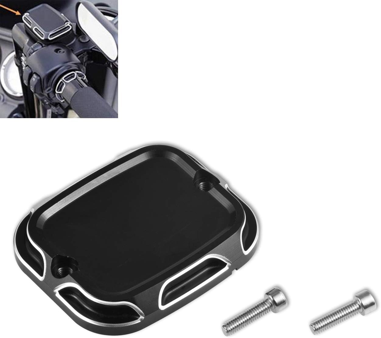 TUINCYN Motorcycle Brake Master Cylinder Cover Black Chrome
