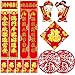 TKOnline Chinese Couplets Chinese Fu Decoration New Year Couplet Wall Stickers Decorations Spring Festival Poem Scrolls Traditional Chinese New Year Paintings, 16pcs