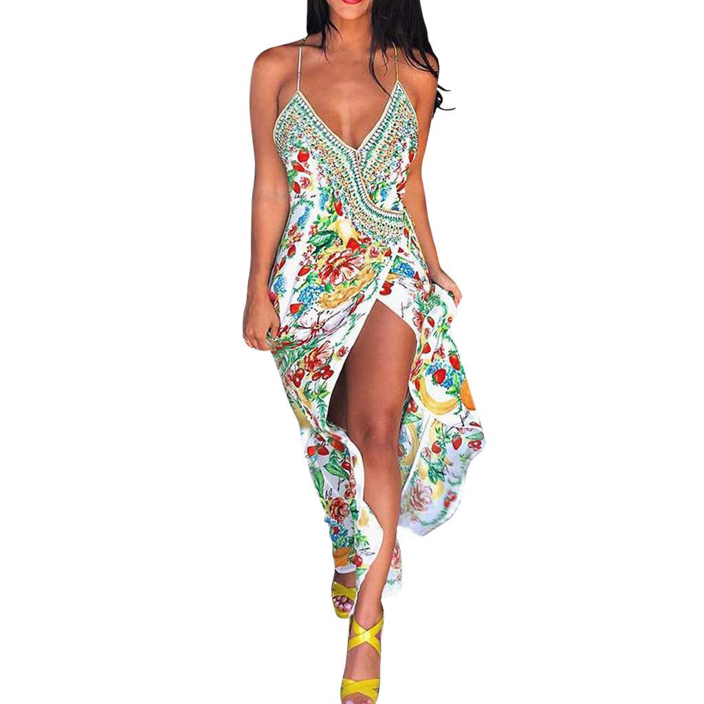 deep v high slit maxi slip dress