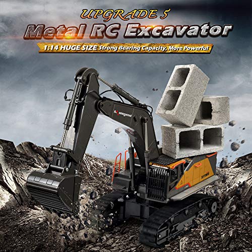 kolegend Remote Control Excavator Toy 1/14 Scale RC Excavator, 22 Channel Upgrade Full