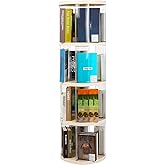 FAHKNS 4 Tier Rotating Bookshelf,360° Revolving Bookcase Tower,Clear Acrylic Round Book Shelf for Small Space,Suitable for Spinning Bookshelf Tower in Bedroom, Living Loom, Office