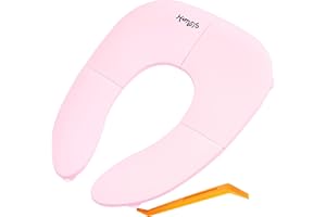 HOMSIS Portable Potty Seat for Toddler Travel: Folding Toilet Seat Cover for Kids Foldable Compact Child Public Toilet Attachment with Non Slip Suction Cup - Fold and Go Traveling Toilet Insert for Toddlers