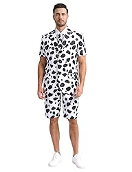 Fashonal Mens Dalmatian Print Costume Suits for