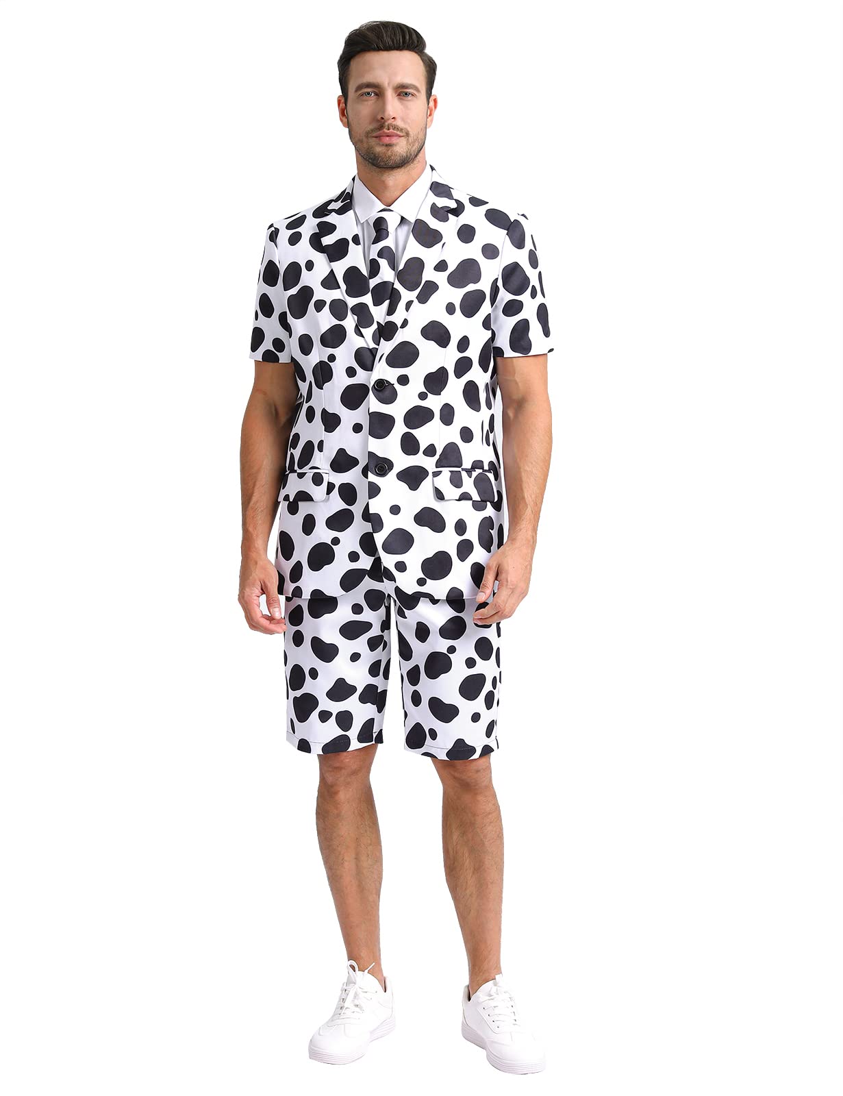 Fashonal Mens Dalmatian Print Costume Suits for