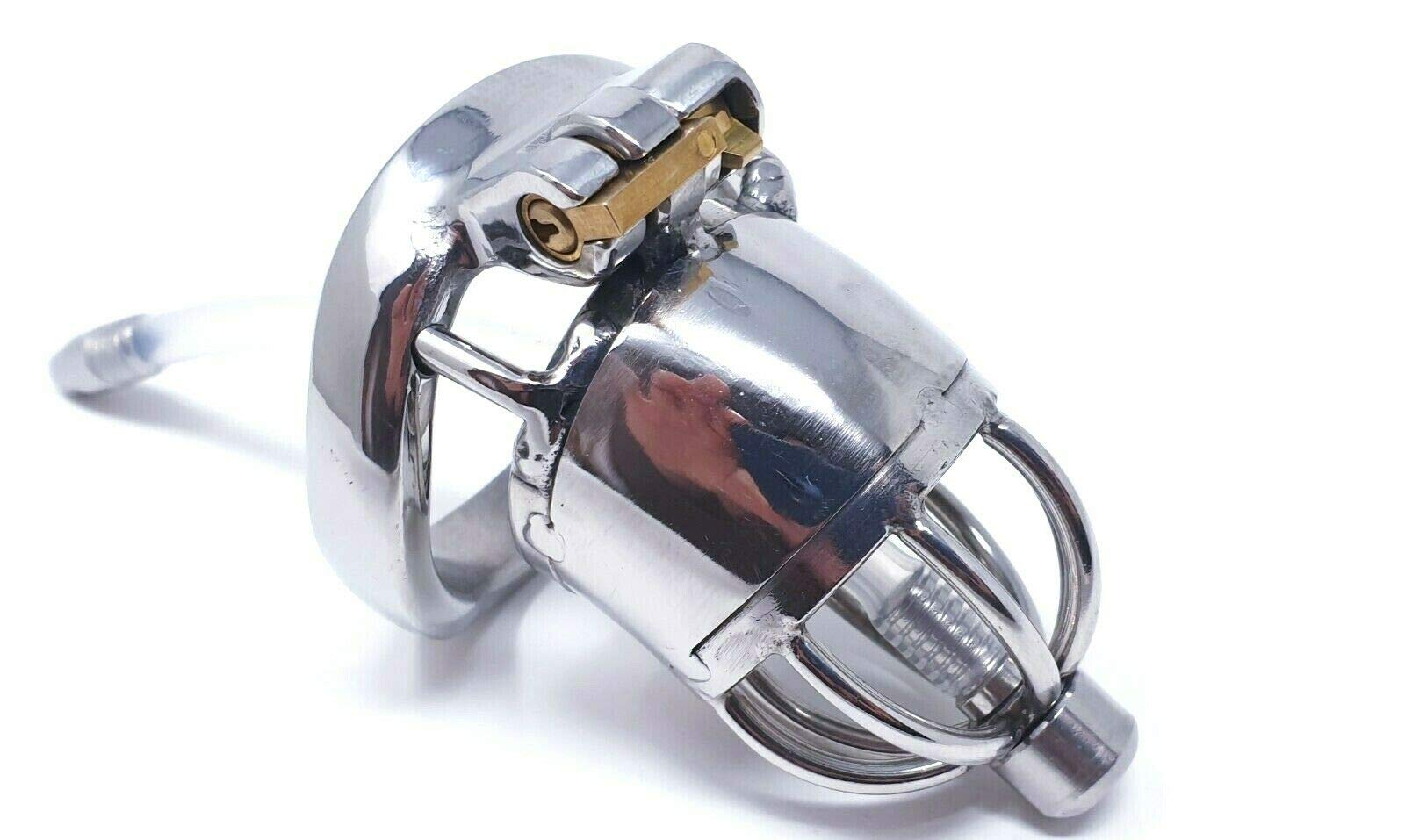 Bondage Masters Male Chastity Device, Removable Urethral Tube and Comfort Shape Back Ring
