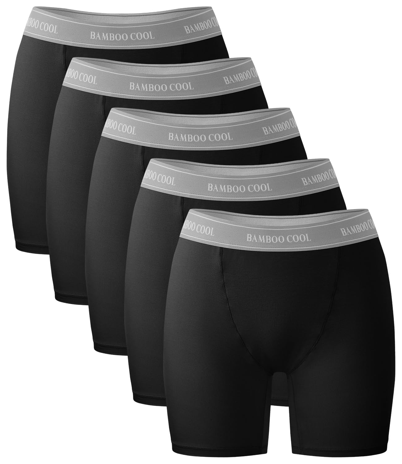 Photo 1 of BAMBOO COOL Womens Boxer Briefs Boy Shorts Soft Stretch Panties for Women, 5-Pack