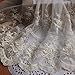 Valuta Beautiful by Design Beige 4 1/2 Yards Retro Floral Embroidered Mesh Lace Dress Edge Lace Trim Fabric Ribbon Wedding Bridal Veils Craft 9 1/2 Inches Wide