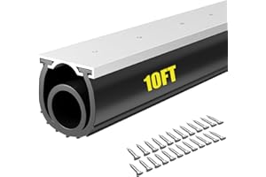 SYMYDA Garage Door Seals Bottom Rubber - 10Ft Garage Door Bottom Seal with Aluminum Track Retainer, Weatherproofing for Steel/Wooden Garage Doors, Keeps Out Drafts, Dust and Rodents