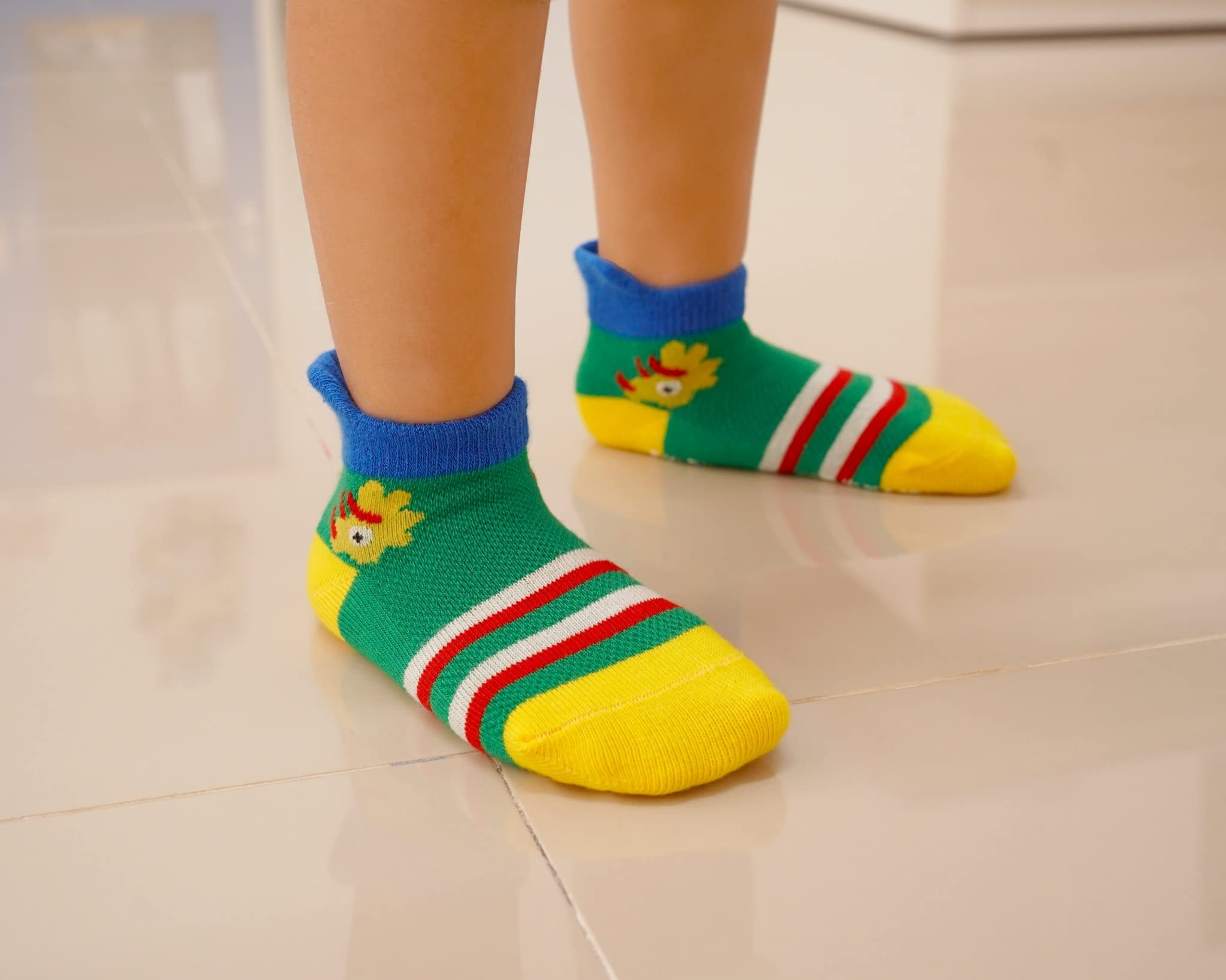 RATIVE Anti Slip Ankle Socks with Grips for Baby Toddler Kids Boys Girls