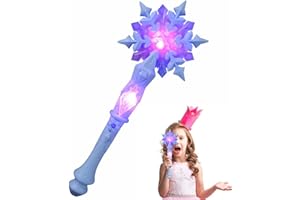 MAGICLULU Light Up Wand Snowflake Princess Wands for Kids Christmas Halloween Party Supply (Without Batteries) 12.6 x 4.2Inch