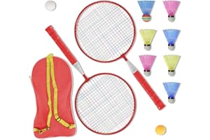 STAIC Kids Badminton Set of 2 Rackets with Birdies Carrying Bag for Boys Girls,Ultralight Children's Badminton Racquets for Starter Players Toddler Indoor Backyard Sporting