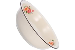 PHENOFICE Vintage 30cm Enamel Mixing Bowl Food-Grade Enamel Basin for Kitchen Multi-Purpose Sourdough and Soup