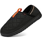 Kricely Mens House Shoes, Slip-On Indoor&Outdoor Slippers with Memory Foam Non-Slip Sole, Fuzzy Comfortable Loafers for Men