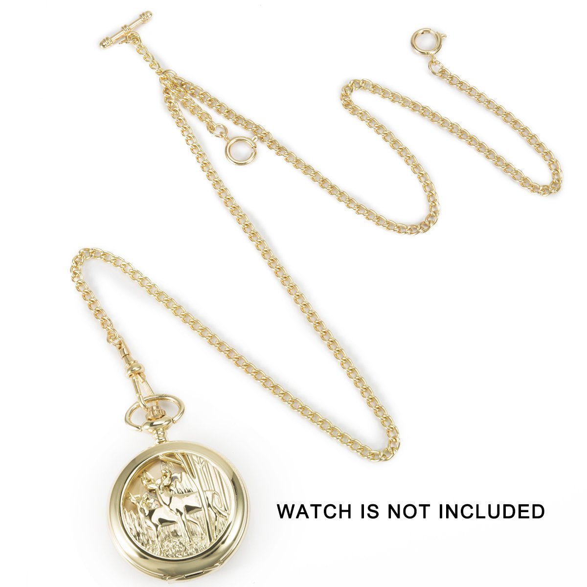 ManChDa Pocket Watch Chain Double Albert Chain T-Bar Watch Chain