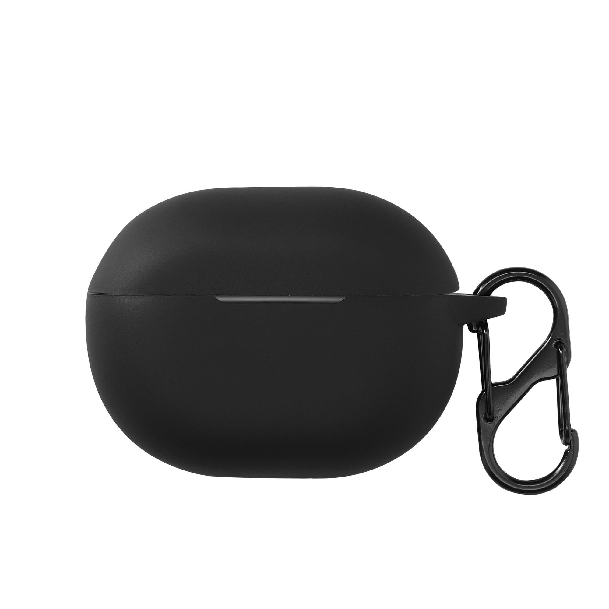 kwmobile Silicone Cover Compatible with SoundPeats Engine 4 - Case Cover Stick-On Skin with Clip - Black
