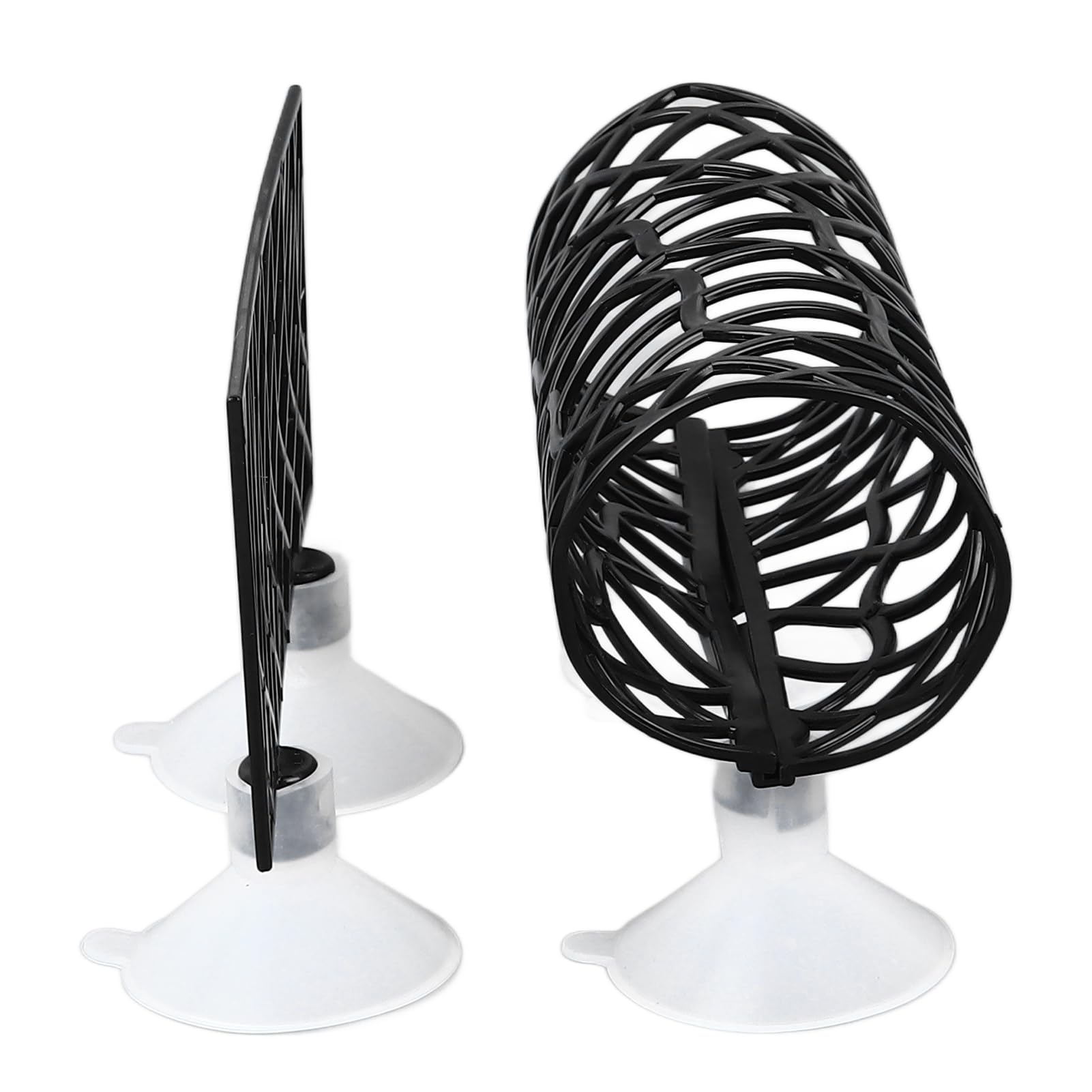 KKPLZZ Fish Bed Tunnel Safe Small Hole Hollow Fish Hideout Resting Tube with Suction Cup for Fish Tank Aquarium (Black)