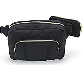 Lion & Light® Small Diaper Bag - Mini Diaper Bag with Portable Changing Pad, Fanny Pack Crossbody Bags for Baby & Toddler, Black Travel-Friendly Baby Tote with Adjustable Strap & Zippered Pockets