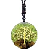 EDEN'S CALL Orgone Necklace, Tree of Life Orgonite Healing Crystal Stone Pendant Necklace for Spiritual Healing and Meditation Energy Talisman Sacred Geometry Tiger's Eye Necklaces