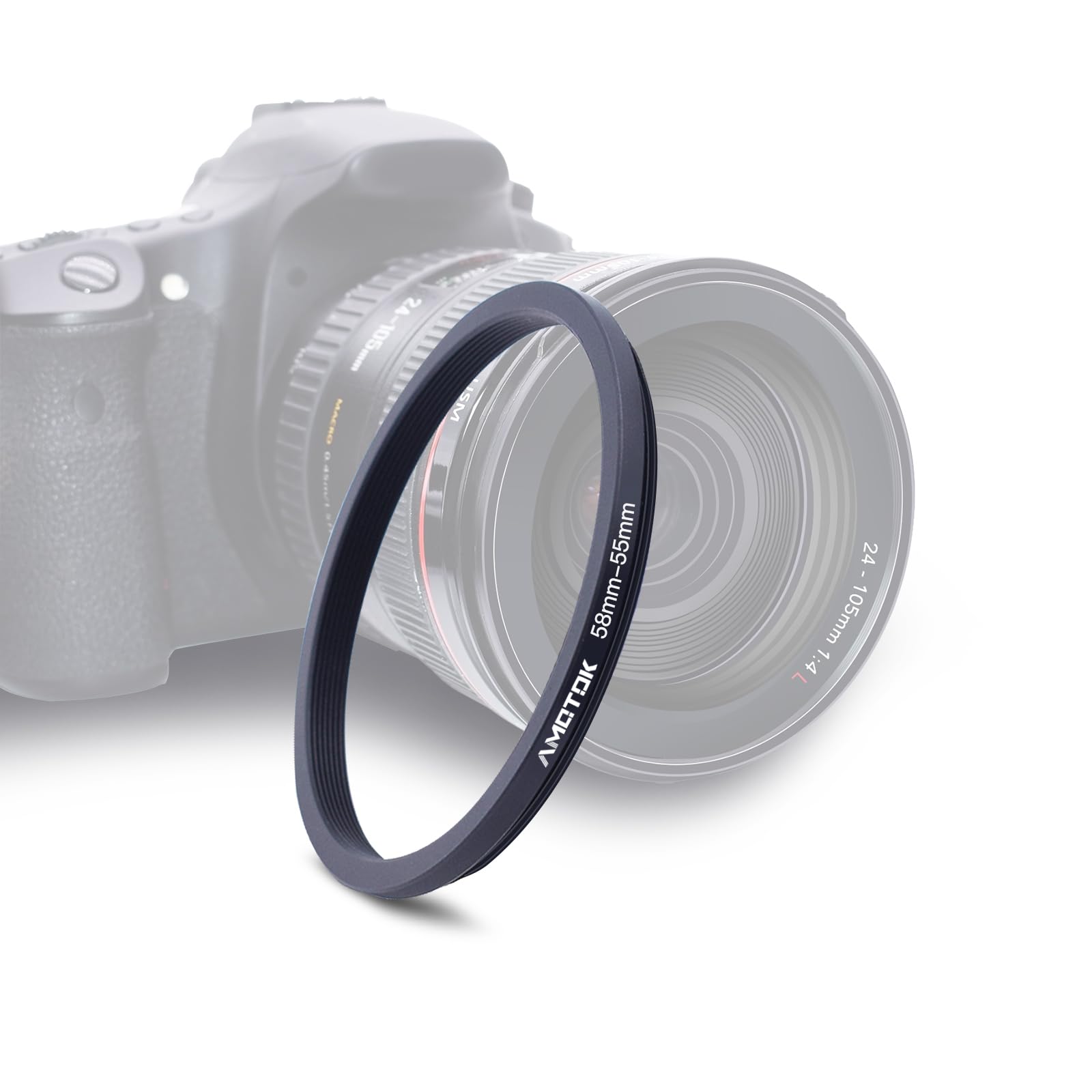 58mm Lens to 55mm Camera Lens Adapter,58mm-55mm Filter Step-Down Ring,Compatible All 55mm Filter Accessory.Made from CNC Machined
