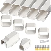 3" 7.5Ft Mini Split Line Set Cover for Protect AC Lineset Cover | Decorative Line Hide Kit, PVC &amp; ABS Material,DIY Paintable for Minisplit Air Conditioner, Central AC, HVAC and Heat Pump