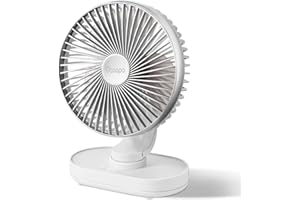OCOOPA Desk Fan, Auto Oscillating 6.5 Inch Quiet Battery Fan, 4 Speeds Strong Table top Silent Cooling, 4000 mAh Usb Recharge