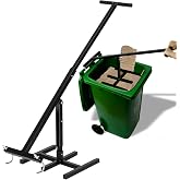 Manual Trash Compactor, Touchless Manual Trash Compactor Roadside Trash Can Compactor with Adjustable Handle for 25-145 Gallon Trash Can with Wheels