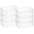 Lustroware Micro Clear Transparent Food Storage Containers with Lids – Large Capacity BPA-Free, Shatterproof, Dishwasher & Microwave Safe, 2.3 qt Refrigerator Organizer Bins, Made in Japan, Set of 6