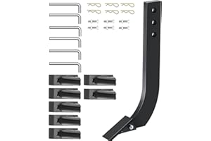 VEVOR 6pcs Box Blade Shank, 16'' Scarifier Shank, 3 Holes Box Scraper Shank, Ripper Shank with Removable Tapered Teeth and Pi