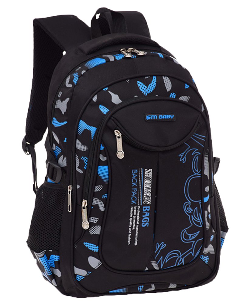 Escuela mochila Portátil Backpack Casual Impermeable Mochila Niños Adolescentes Azul Grande
