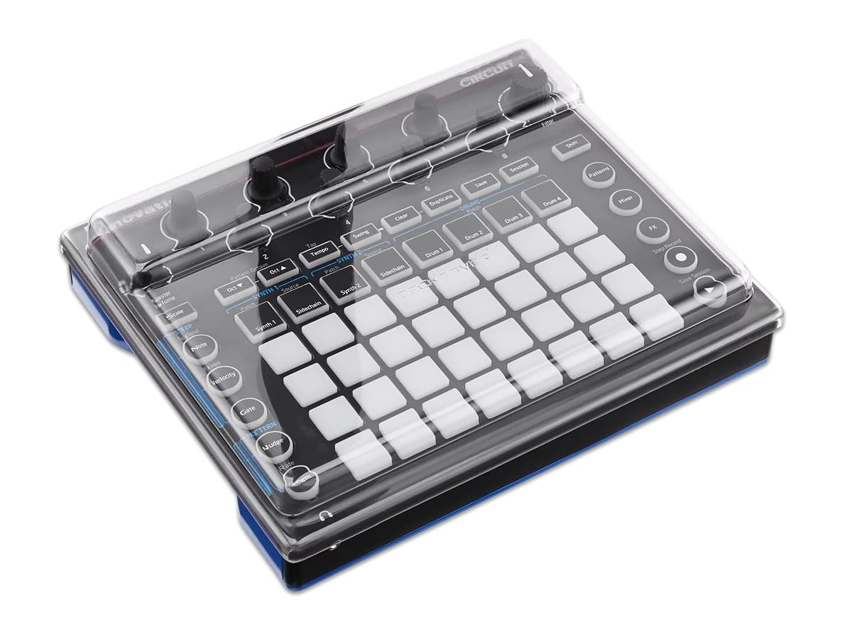 Decksaver Cover for Novation Circuit - Super-Durable Polycarbonate Protective lid in Smoked Clear Colour, Made in The UK - The Producers' Choice for Unbeatable Protection