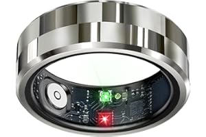 CELESTAURA Smart Ring Health Tracker, Sleep Tracker Ring with Heart Rate, Waterproof Fitness Ring for Activity Monitoring/Steps/Distance/Calories,Air Gestures,Up to 7Day Battery,for iOS Android(Stylish Silver#9)