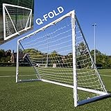 QuickPlay Q-Fold | The 30 Second Folding Soccer Goal for Backyard [Single Goal] The Best Weatherproof Soccer Net for Kids and Adults – 2YR Warranty