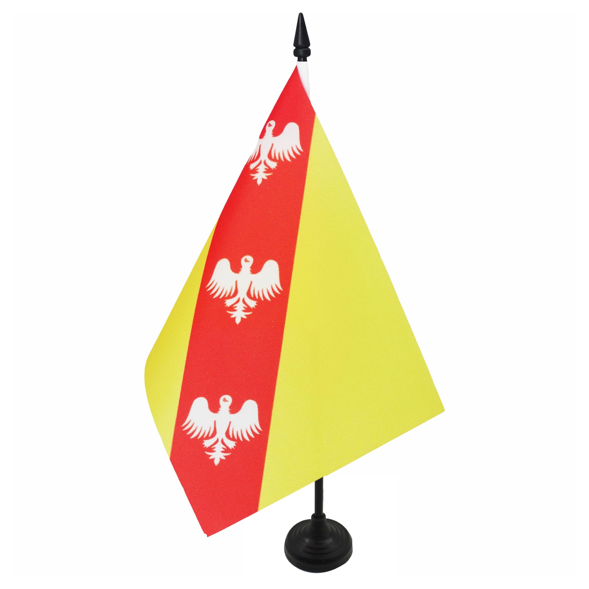 AZ FLAG Lorraine Table Flag 5'' x 8'' - French region of Lorraine Office Decoration 100% Polyester 21 x 14 cm - Mini Desk Flag with Pole and Black Plastic Base — image 1