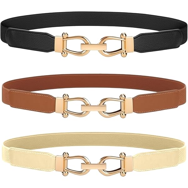 Amazon.com: XZQTIVE 2 Pack Women Skinny Stretchy Cinch Belt 