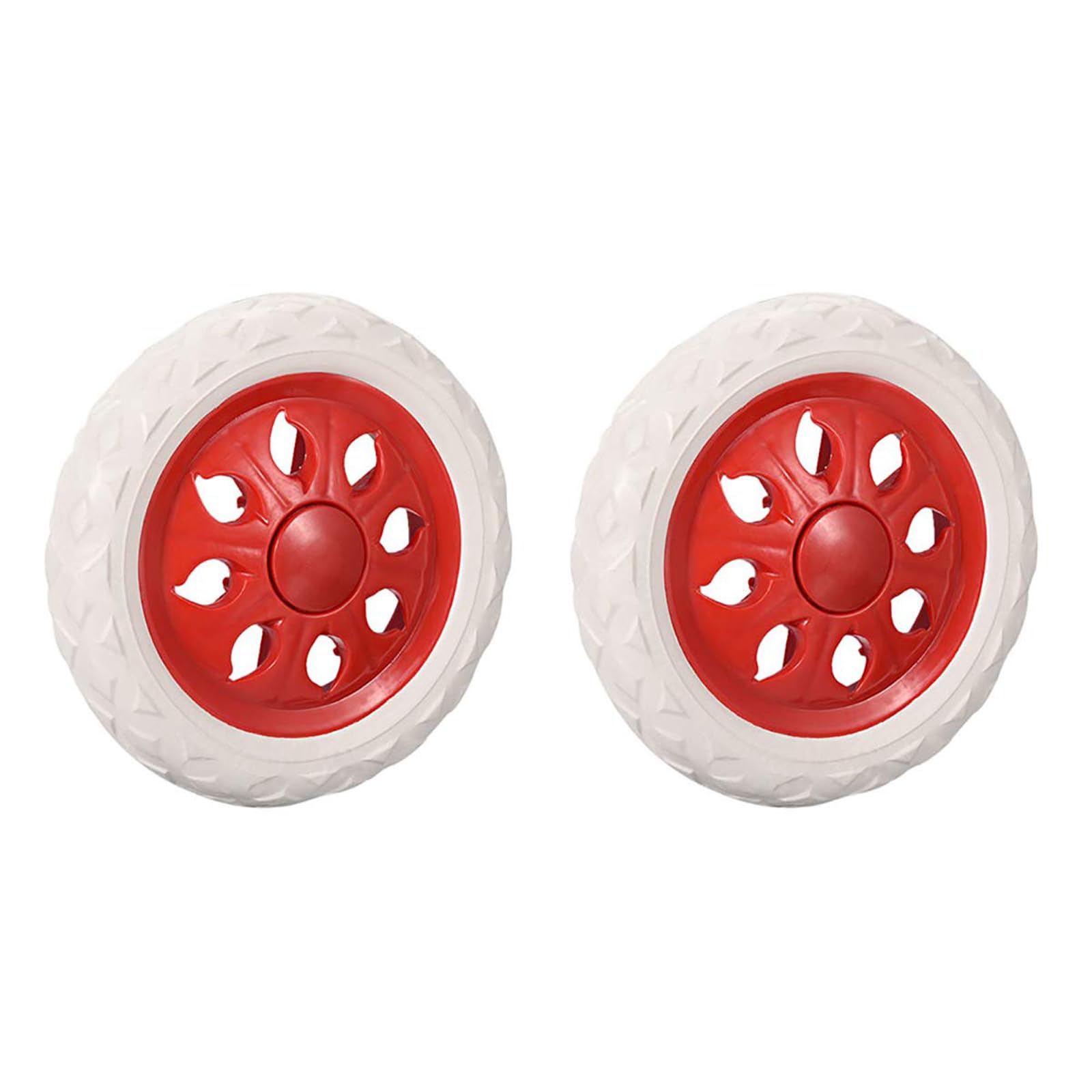 SagaSave Shopping Cart Wheels Trolley Caster Replacement 6 Inch Diameter Rubber Foaming Red, 2 PCS Shopping Trolley Wheels