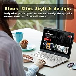 HP New 14" HD Ultral Light Thin Laptop, Quad-Core
