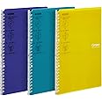Kokuyo Campus Smart Ring Binders 3 Pack, B5 Lemon Mix Binder Notebooks, Up to 25 Sheets 26 Holes Slim Binder Folder with 10 Campus Sarasara Loose-Leaf Paper Each for Study and Journal, Japan Import