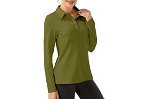 FKEEP Women Long Sleeve Polo Shirt Golf Sport Top Athletic Sportswear Tennis Activewear