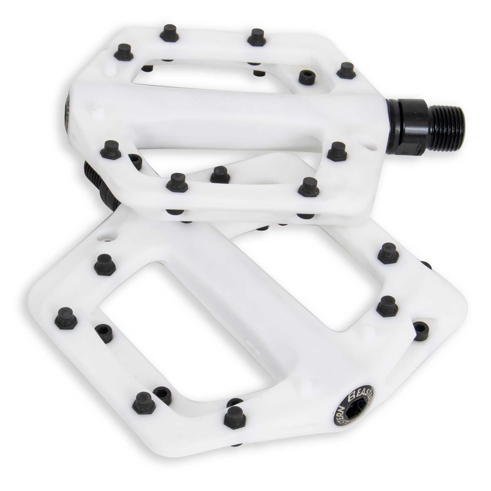 Eastern Nylon Linx Pedals 9/16 - Lightweight, High-Grip MTB & BMX Pedals with Removable Metal Pins, Chromoly Axle for BMX, MTB, Road & Kids Bikes - White