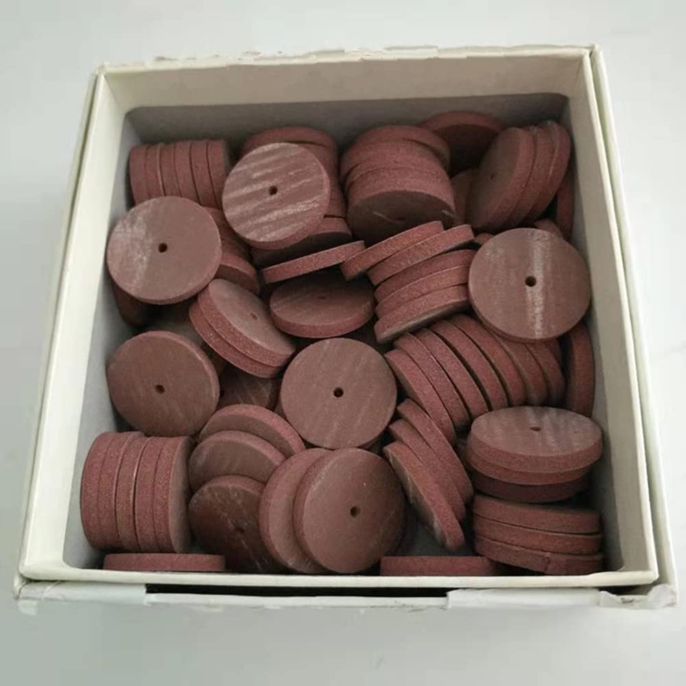 Photo 1 of 100pcs Dental Silicone Rubber Polishing Wheels, Rotary Tool Lab Jewelry Polishing Disc Brown Color