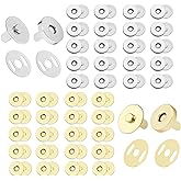 Magnetic Button Clasps Snaps, 40PCS 14mm Metal Sewing Clasps Snaps for Clothes, Bags, Leather, Sewing Diy Craft (Gold, Silver