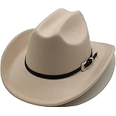 Willheoy Kids Cowboy Hat for Girls Boys Western Cowgirl Hat with Buckle Belt Unisex Wide Brim Fedora Hat Dress Up Costume