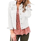 Vetinee Womens Stretch Button Down Long Sleeve Pockets Denim Jean Trucker Jacket