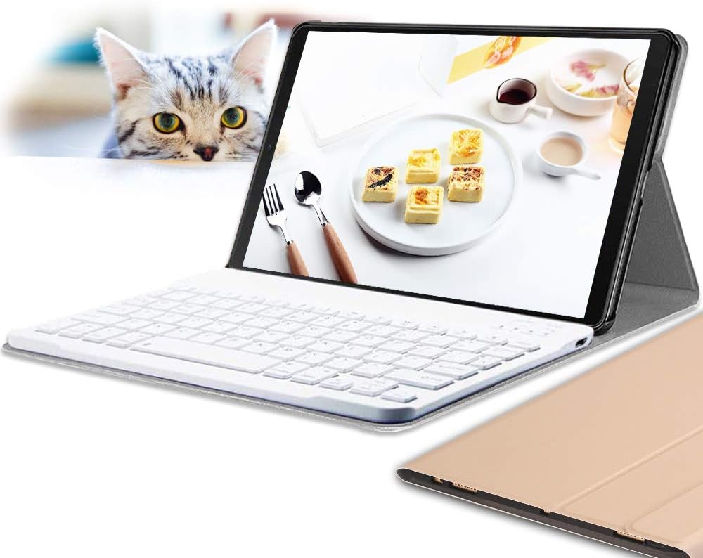 Galaxy Tab S5e 10.5 Keyboard Case, Wineecy PU Leather with Detachable Bluetooth Wireless Keyboard for Samsung Galaxy Tab S5e 10.5'' SM-T720 / T725 2019 (Galaxy Tab S5e 10.5, Gold)